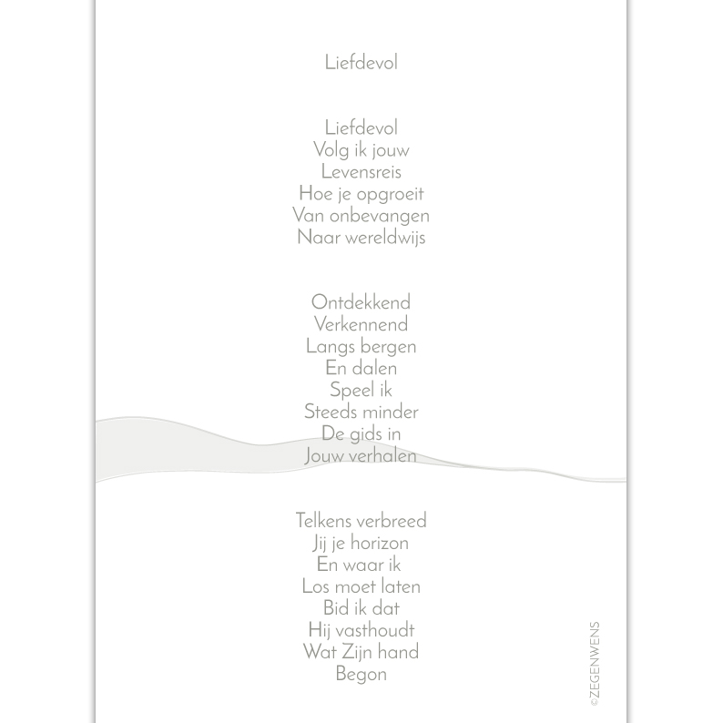 Wonderbaarlijk Liefdevol A5 -gedicht 'loslaten' kinderen- – Zegenwens.nl NS-55